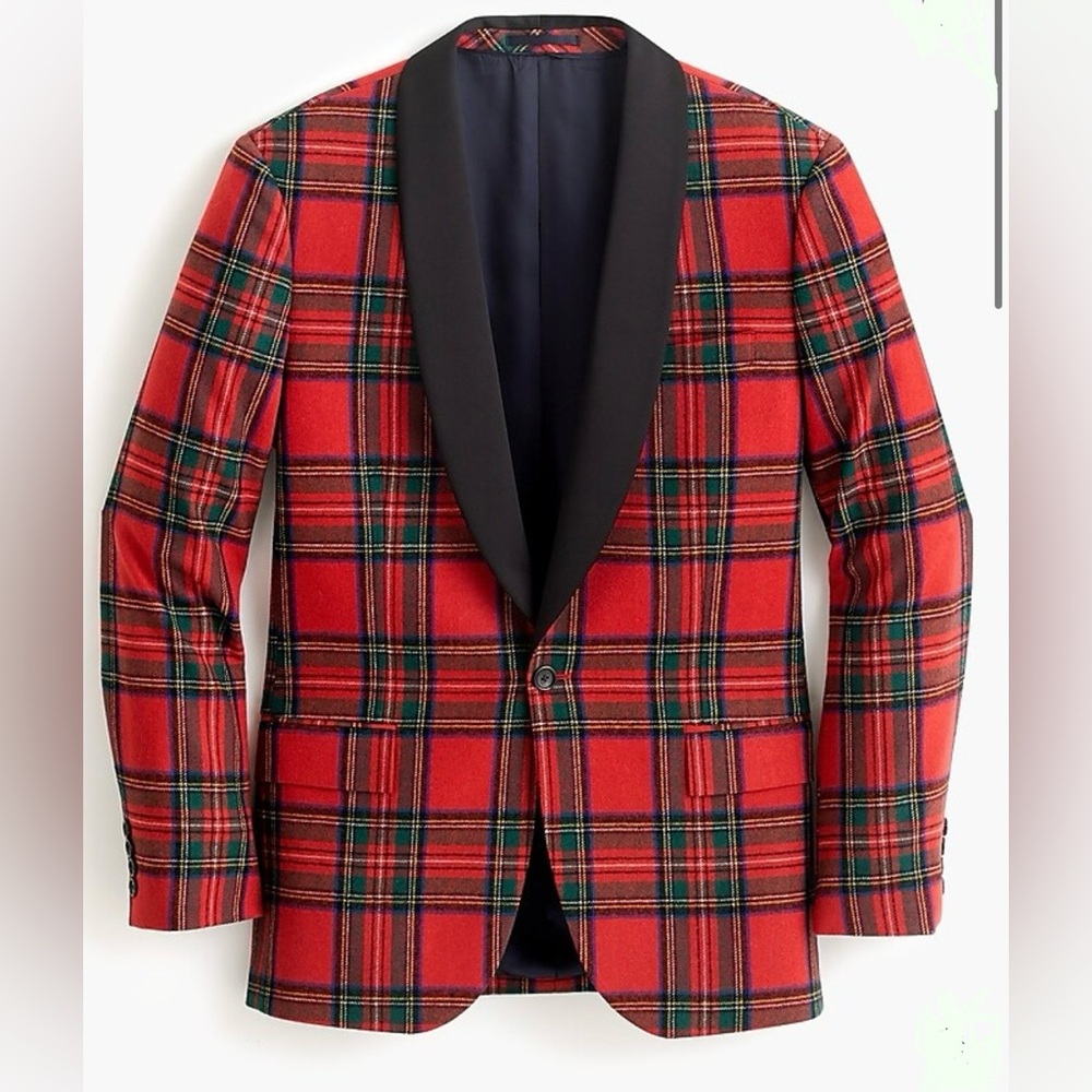 🔥 Ludlow Slim-fit dinner jacket in red
Stewart tartan stretch wool (LIKE NEW)